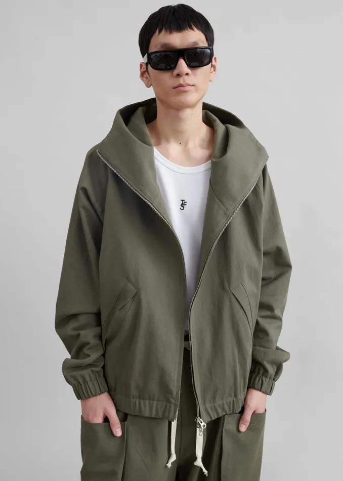 The Frankie Shop Outerwear Lauri Hooded Jacket 8211 Khaki 8211 Men