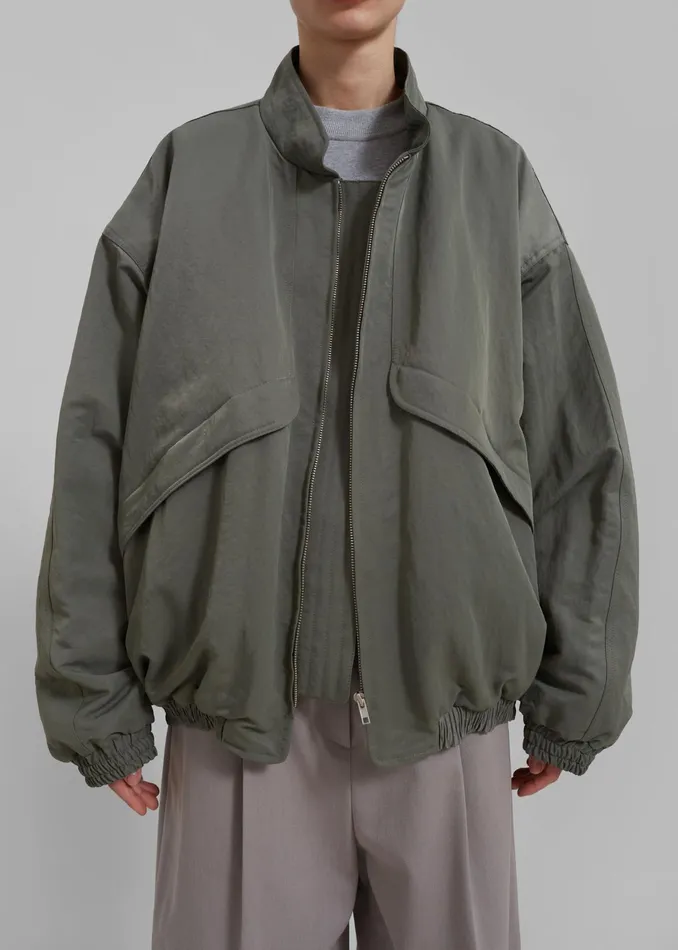 The Frankie Shop Outerwear Seth Oversized Jacket 8211 Khaki 8211 WomenMen