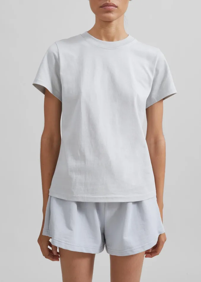 The Frankie Shop Tops Kenz Baby Tee 8211 Grey 8211 Women