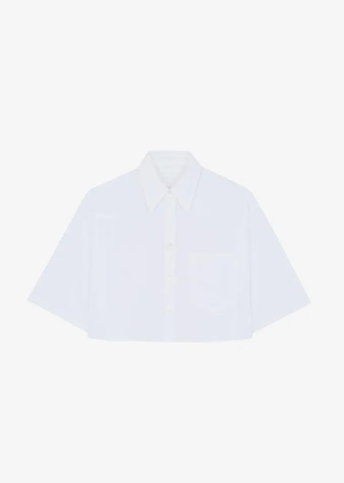 The Frankie Shop Tops Odem Cropped Shirt 8211 White 8211 Women