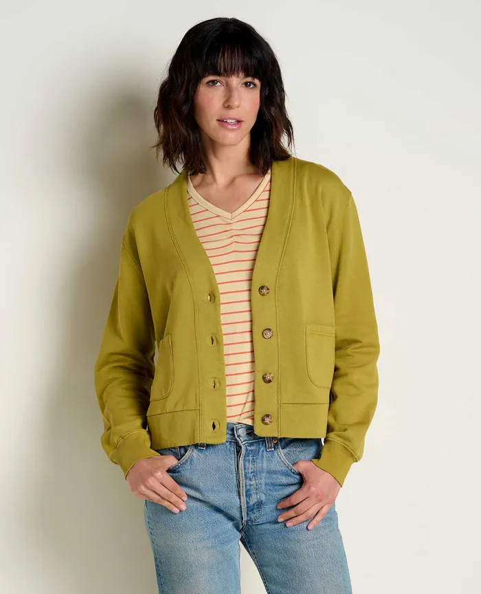 Tops and TShirts Women8217s ToadandCo Hemp Daybreaker Cardigan Green Moss