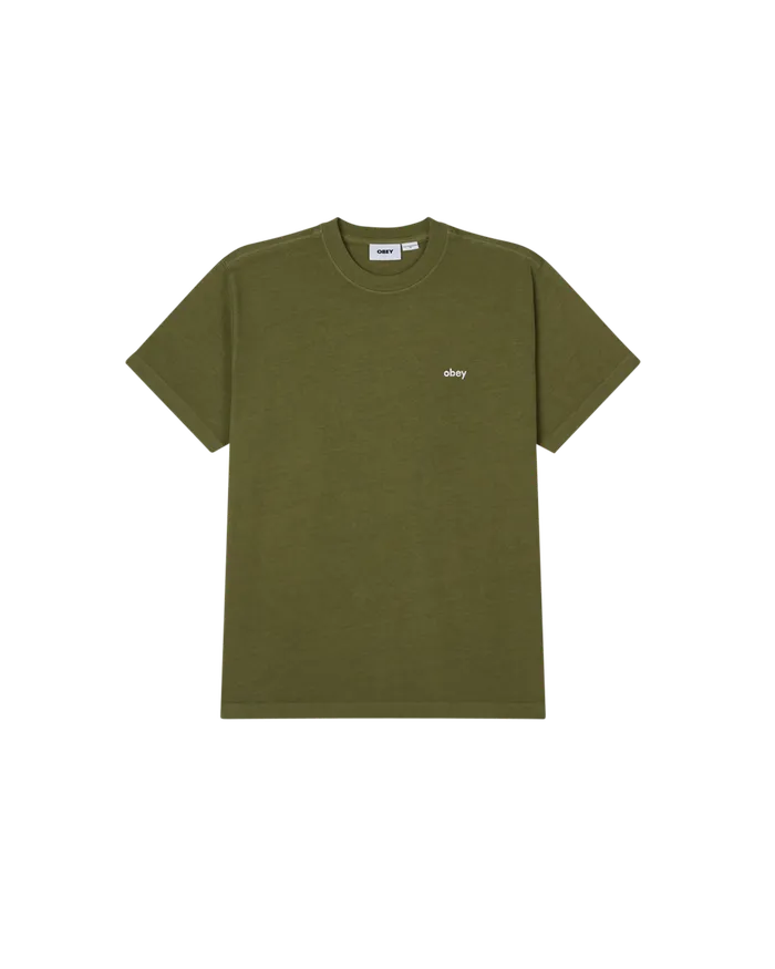 TOPS LOWERCASE PIGMENT TSHIRT Pigment Moss Green 8211 OBEY Clothing Men