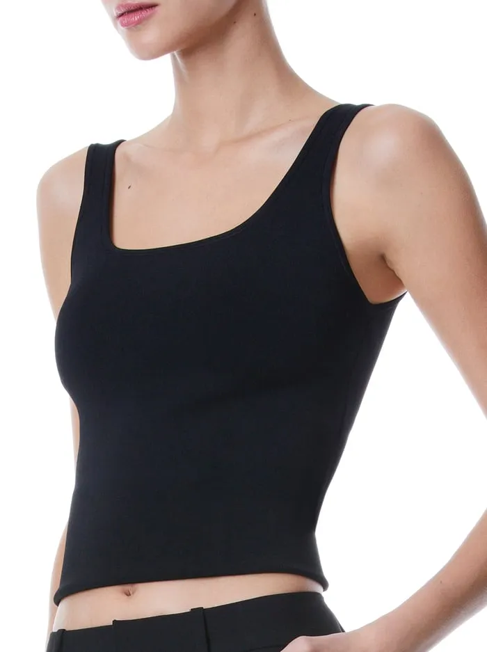 Tops Women Alice Olivia Daryn Sculpting Tank Black