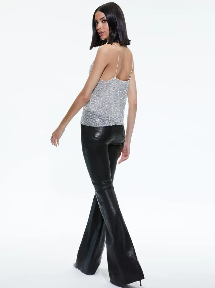 Tops Women Alice Olivia Harmon Crystal Tank Silverchainmail