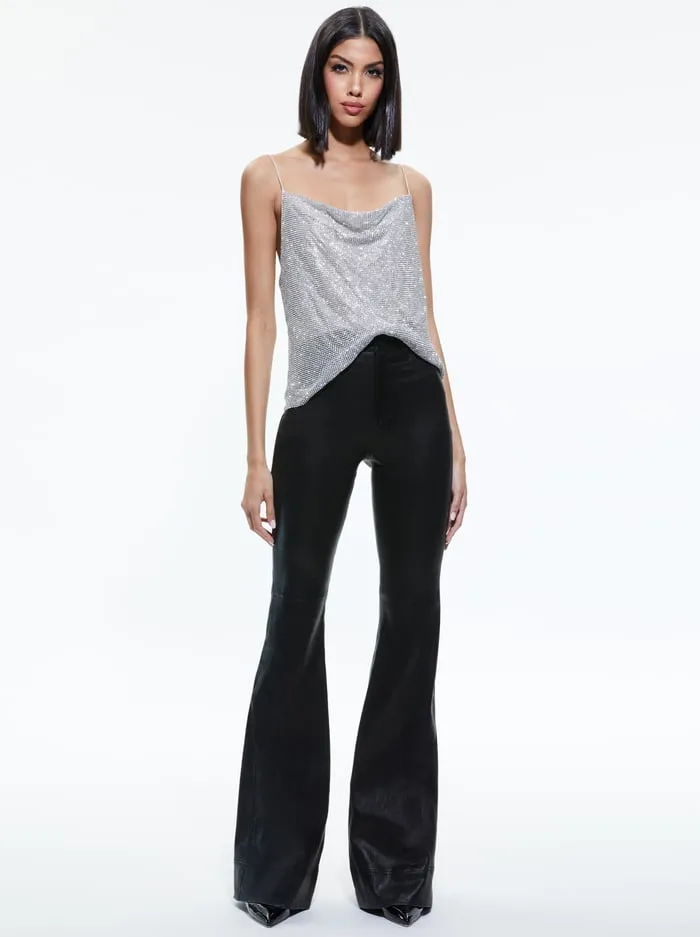 Tops Women Alice Olivia Harmon Crystal Tank Silverchainmail