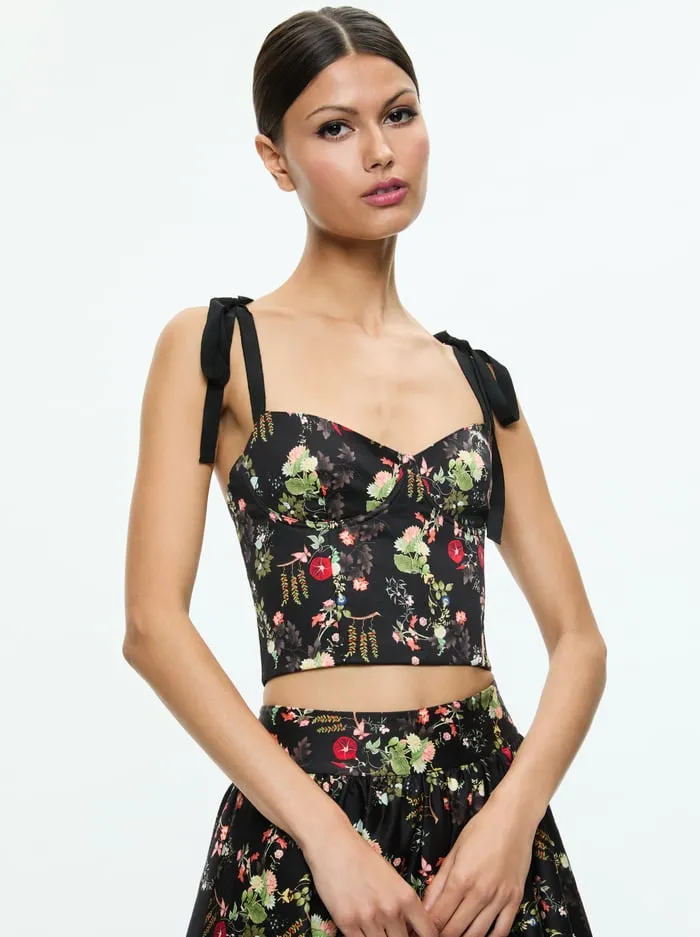 Tops Women Alice Olivia Helene Bustier Top Blush Kiss Black