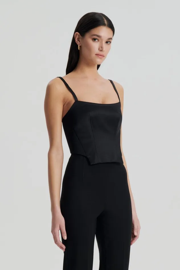 Tops Women Scanlan Theodore SATIN BUSTIER Black