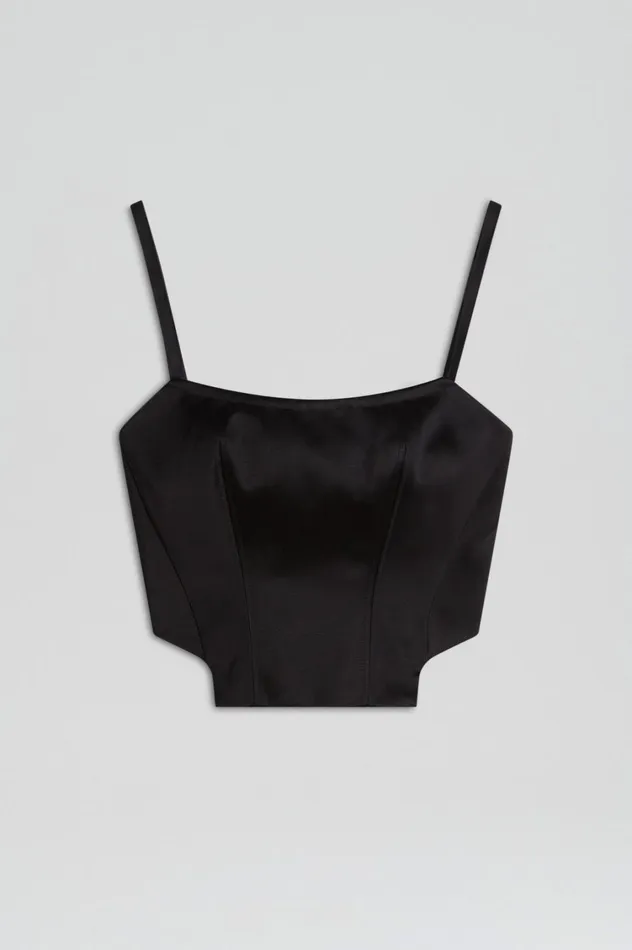 Tops Women Scanlan Theodore SATIN BUSTIER Black