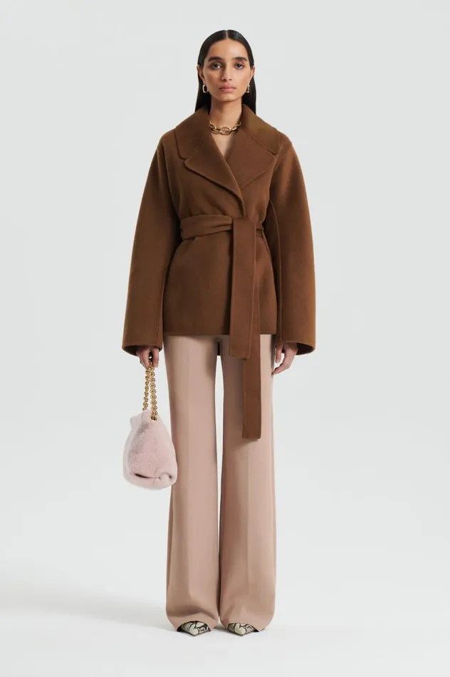 Trousers Women Scanlan Theodore CREPE KNIT TROUSER Oat
