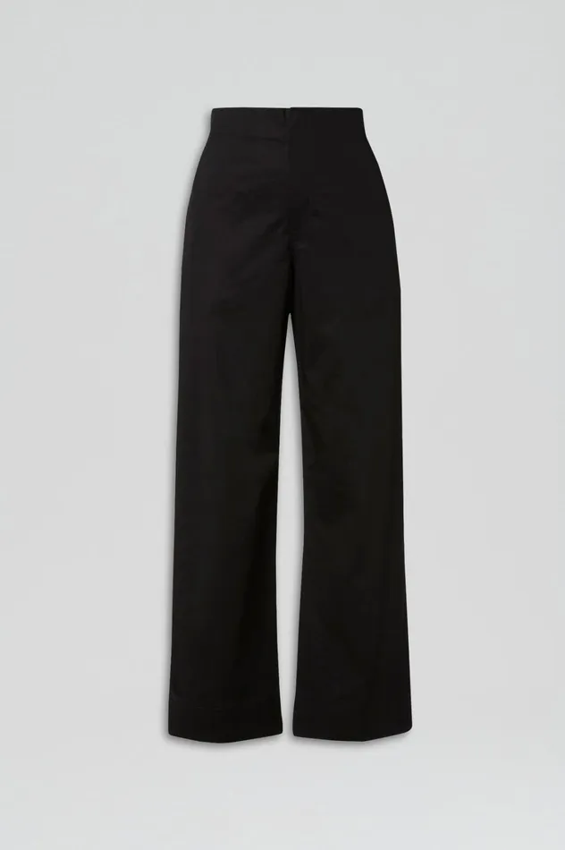 Trousers Women Scanlan Theodore SATEEN CROPPED WIDE LEG TROUSER Black Trousers Women Scanlan Theodore SATEEN CROPPED WIDE LEG TROUSER Black