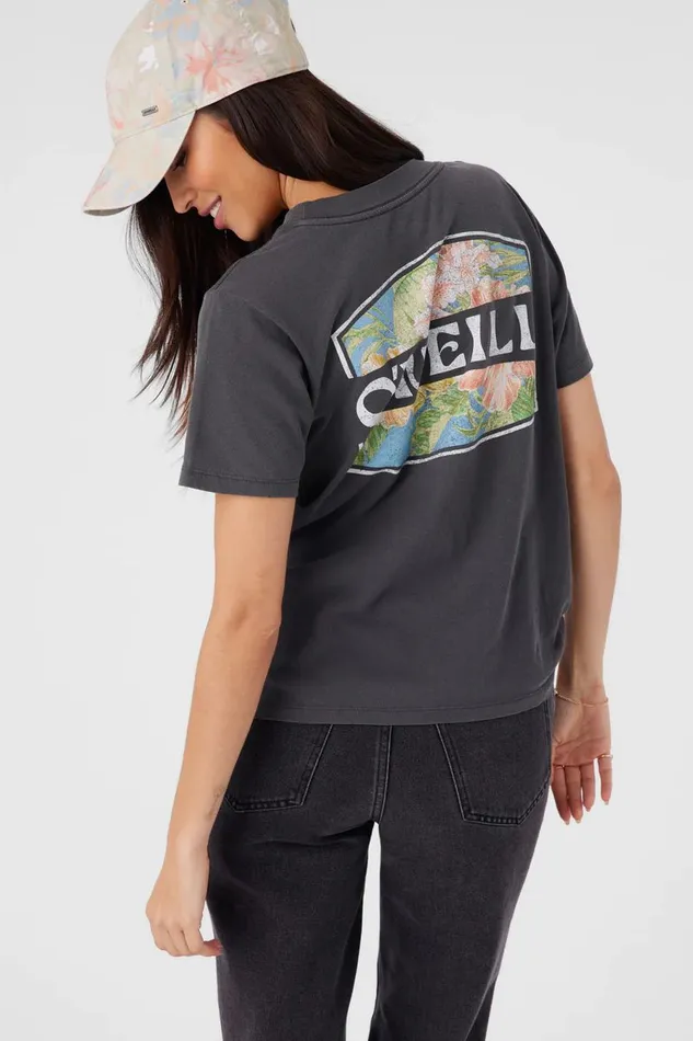 TULUM FLORAL TEE Washed Black Women O039NEILL Clothing