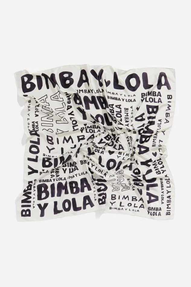 Twotone Logos Scarf Off White Women Bimba Y Lola Scarves Twotone Logos Scarf Off White Women Bimba Y Lola Scarves