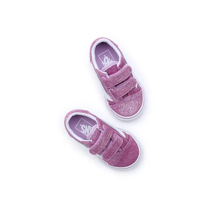 Vans Classics Kids Toddler Glitter Old Skool Hook And Loop Shoes 14 Years Purple