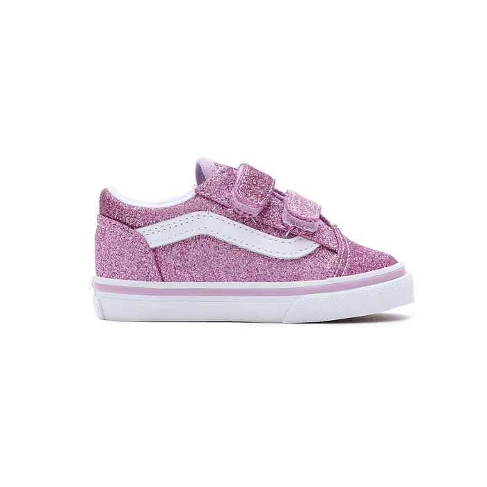 Vans Classics Kids Toddler Glitter Old Skool Hook And Loop Shoes 14 Years Purple