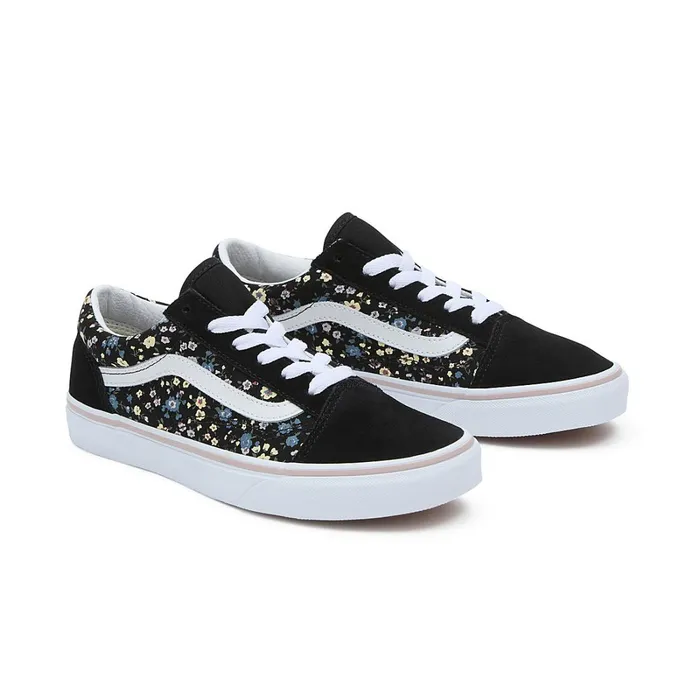 Vans Classics Kids Youth Floral Old Skool Shoes 814 Years Black