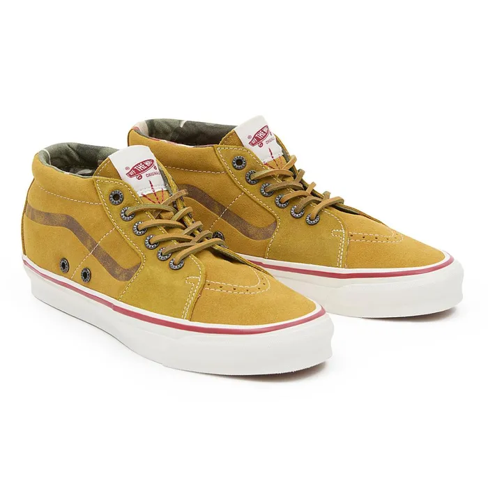 Vans HiTop Shoes Women Vault By X Nigel Cabourn OG Sk8Mid LX Shoes Pink
