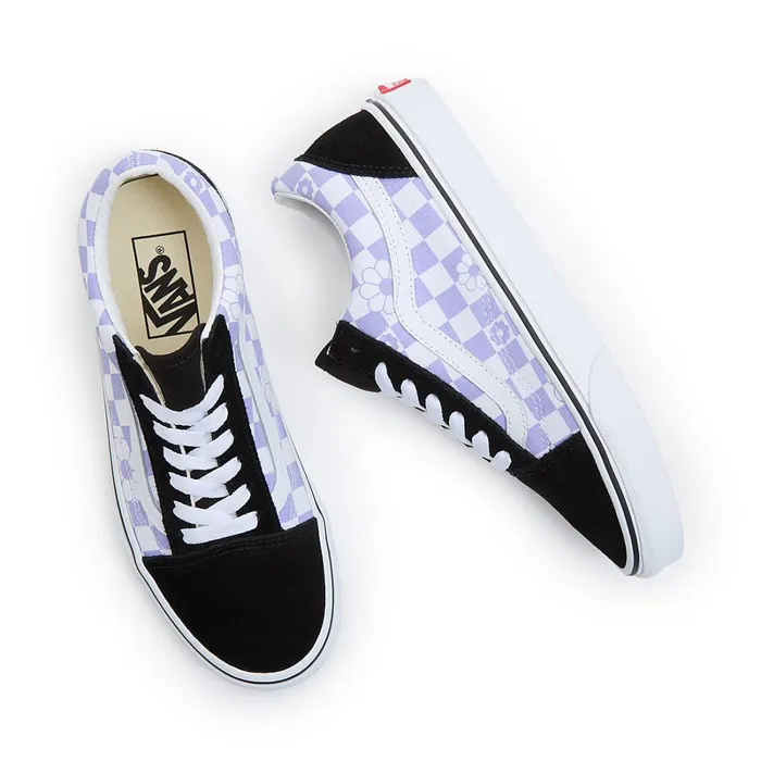 Vans Lowtop Shoes Women Old Skool Floral Check Purple