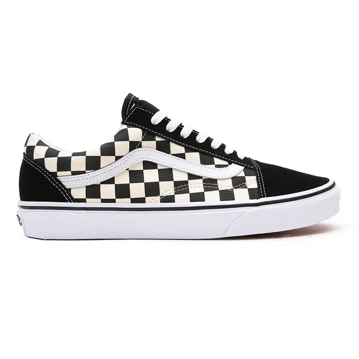 Vans Lowtop Shoes Women Primary Check Old Skool Shoes Black White