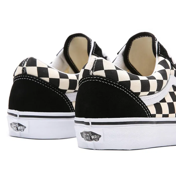 Vans Lowtop Shoes Women Primary Check Old Skool Shoes Black White