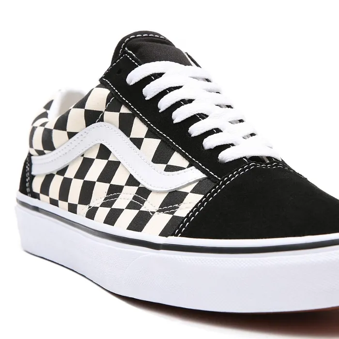 Vans Lowtop Shoes Women Primary Check Old Skool Shoes Black White