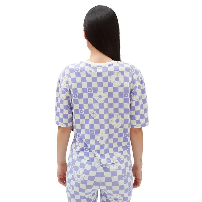 Vans Tshirts and Tops Women Floral Checker Crop TShirt Purple