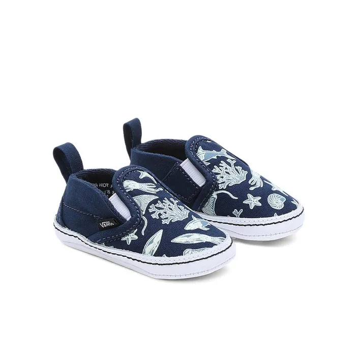 Vans View All Kids Infant SlipOn Hook And Loop Crib Shoes 01 Year Blue
