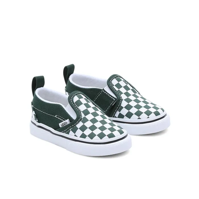 Vans View All Kids Toddler Checkerboard SlipOn Hook And Loop Shoes 14 Years Green