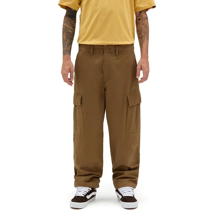 Vans View All Men Service Cargo Loose Tapered Trousers Brown