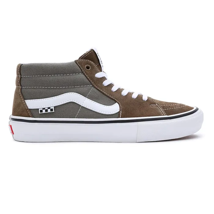 Vans View All Men Skate Grosso Mid Shoes Grey Brown