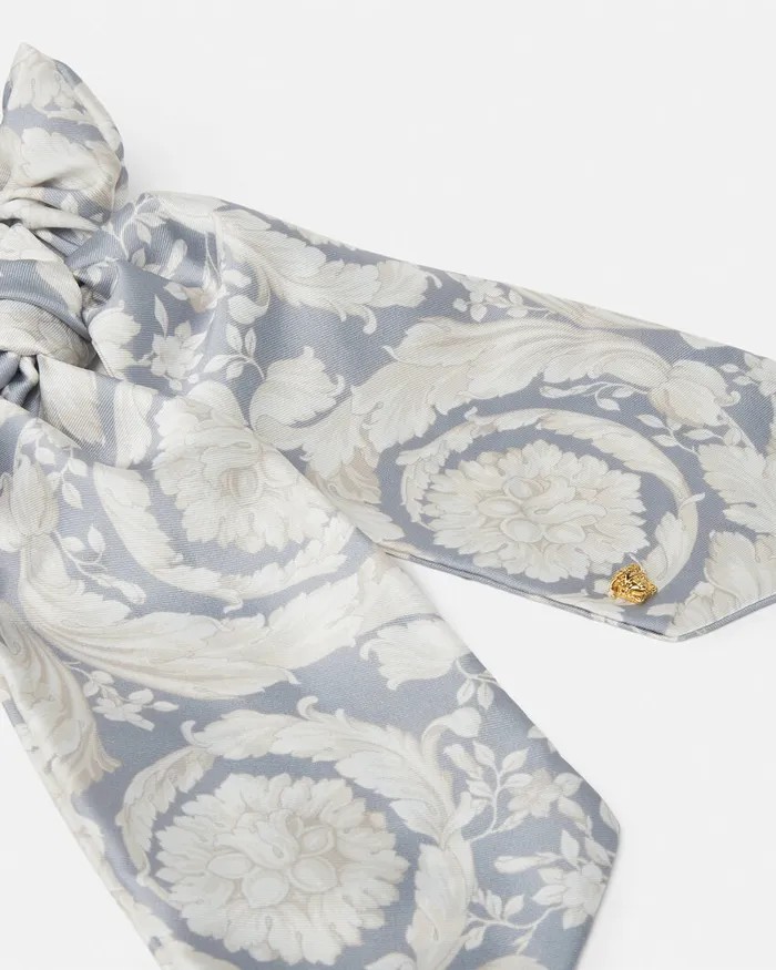 Versace Barocco Foulard Scrunchie Gray Kids Bags and Accessories