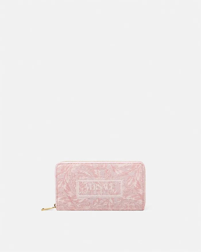 Versace Barocco Jacquard Long Wallet Pinkprint Women Wallets
