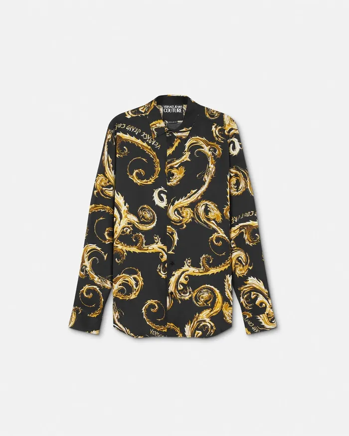 Versace Chromo Couture RegularFit Shirt Blackgold Men Jeans Couture