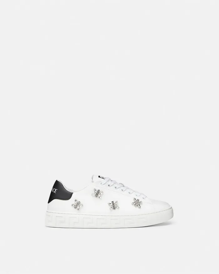 Versace Crystal Greca Sneakers Blackwhite Women Sneakers