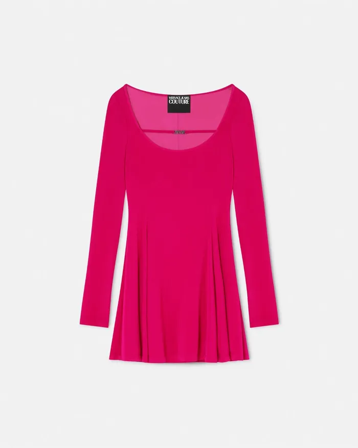 Versace Flared Mini Dress Fuchsia Women Jeans Couture