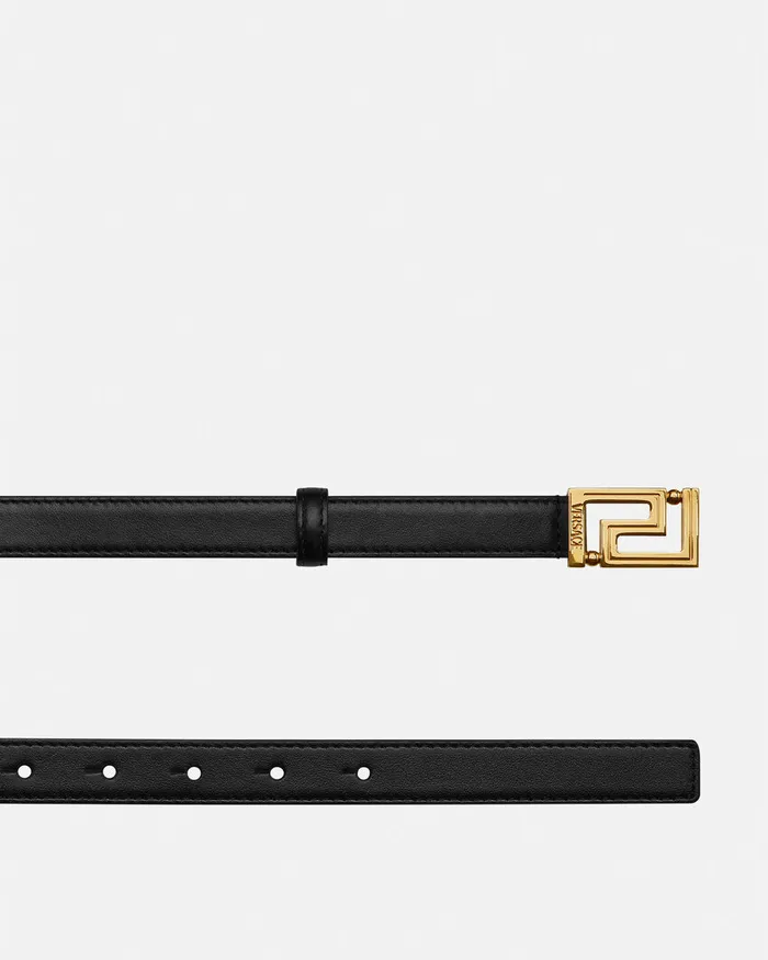 Versace Greca Goddess Leather Belt 2 Cm Blackgold Women Belts
