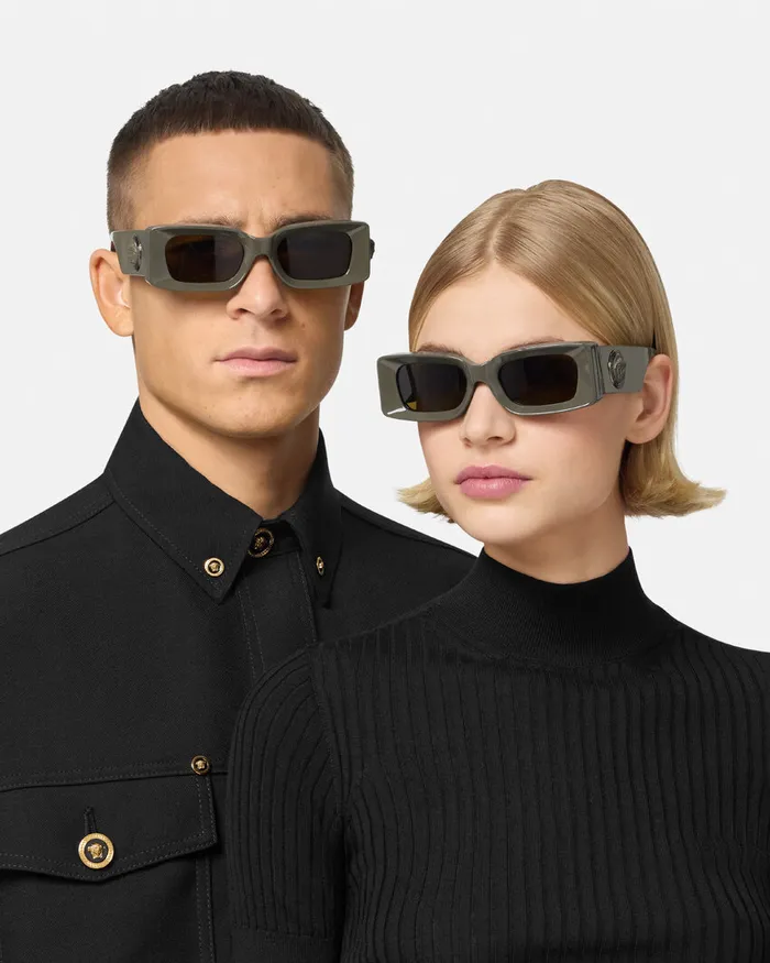 Versace Medusa Medallion Sunglasses Dark Green WomenMen Sunglasses