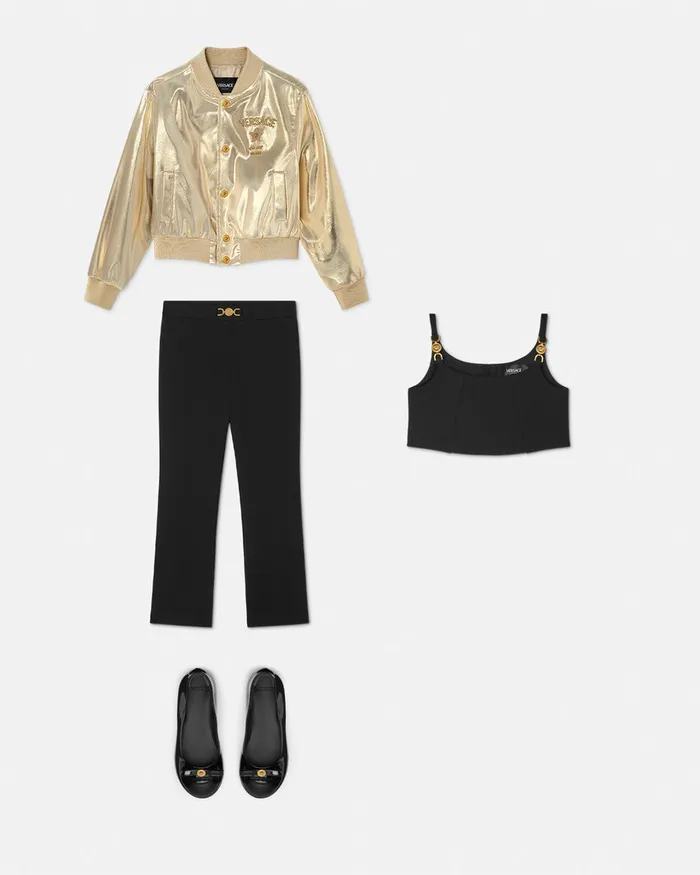 Versace Medusa Milano Bomber Jacket Gold Kids Outerwear