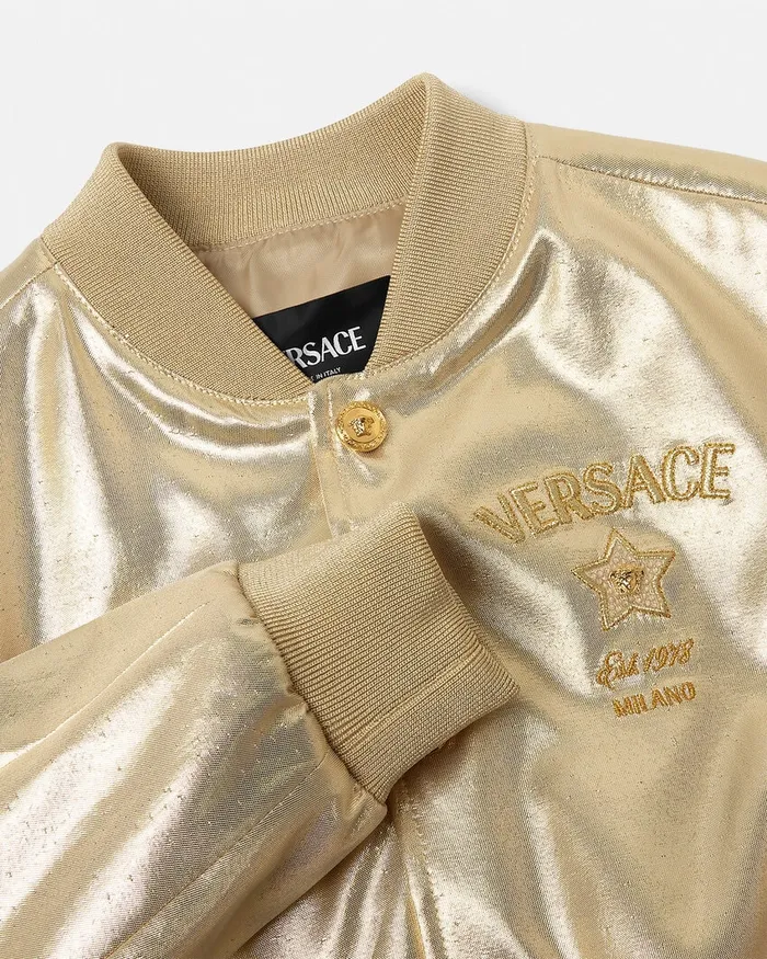 Versace Medusa Milano Bomber Jacket Gold Kids Outerwear