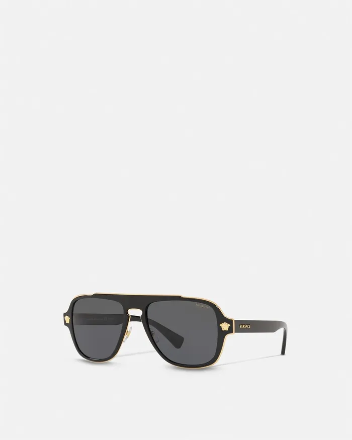 Versace Medusa Retro Charm Sunglasses Black Men Sunglasses