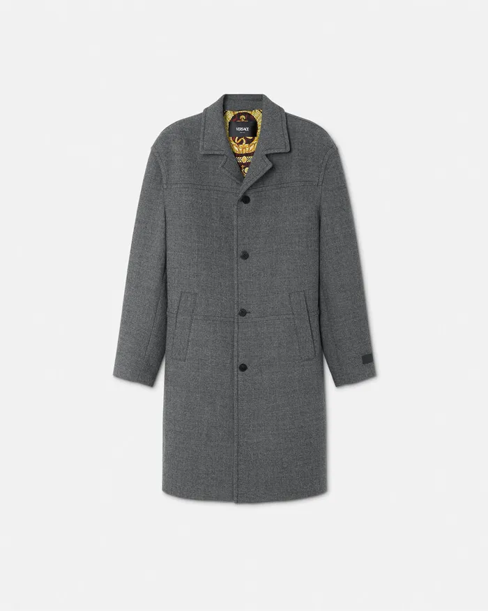 Versace Moulin Wool Coat Gray Men Jackets and Coats