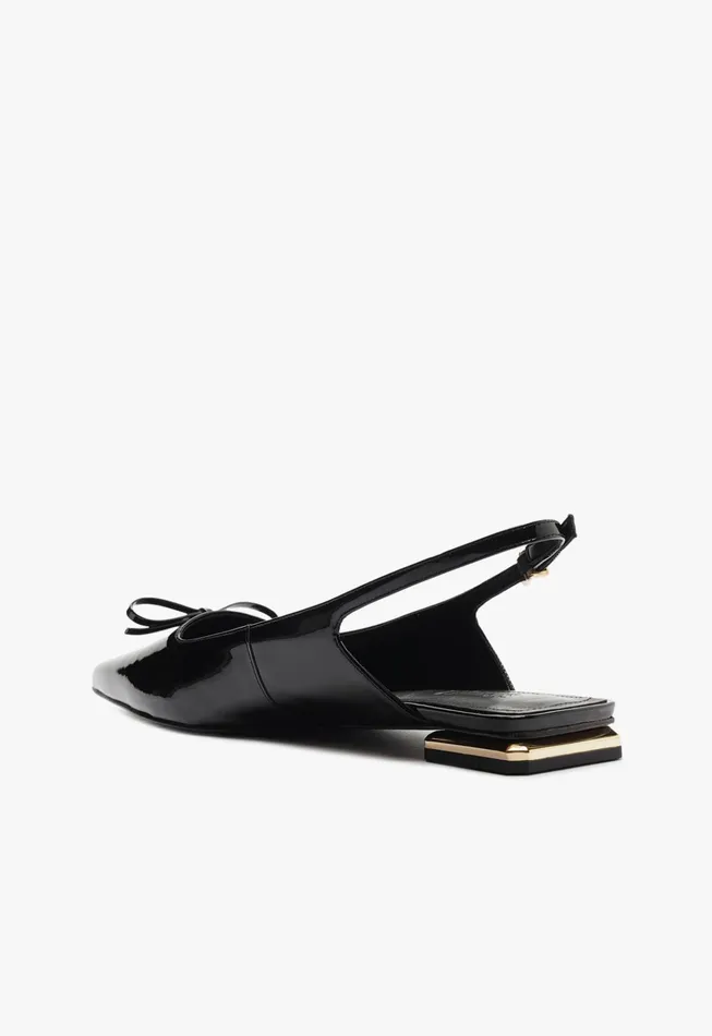 Violetta Sculpt Ballet Flat Black Gold Women Schutz Shoes Ballerinas