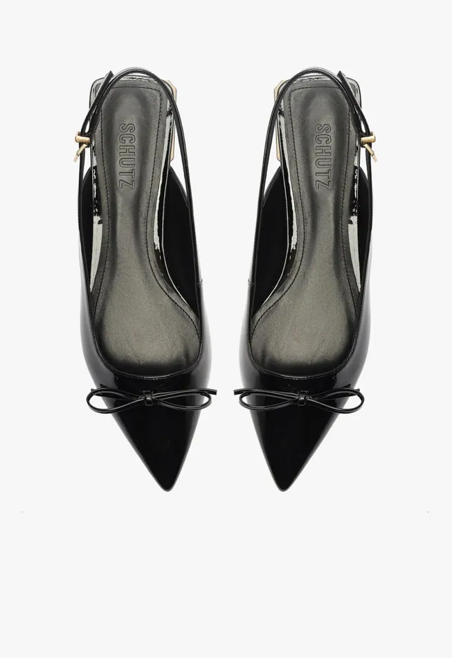 Violetta Sculpt Ballet Flat Black Gold Women Schutz Shoes Ballerinas