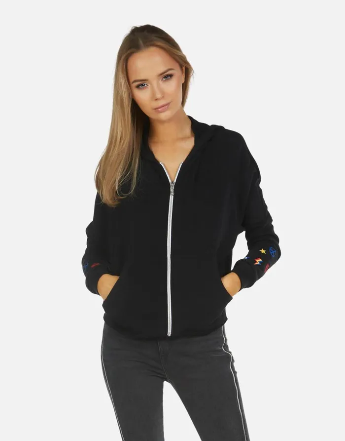 Women039s Destiny LA Hand Elements Black Lauren Moshi Hoodies