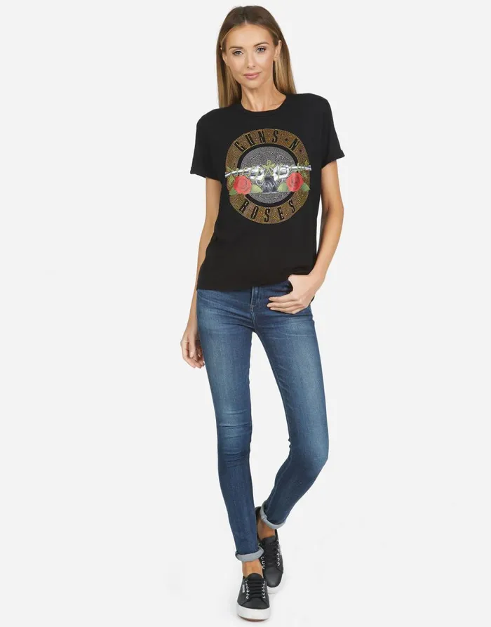 Women039s Edda X Guns N039 Roses Black Lauren Moshi Short Sleeve