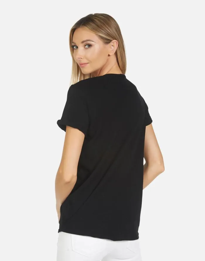 Women039s Edda X Pink Stud Skull Black Lauren Moshi Short Sleeve