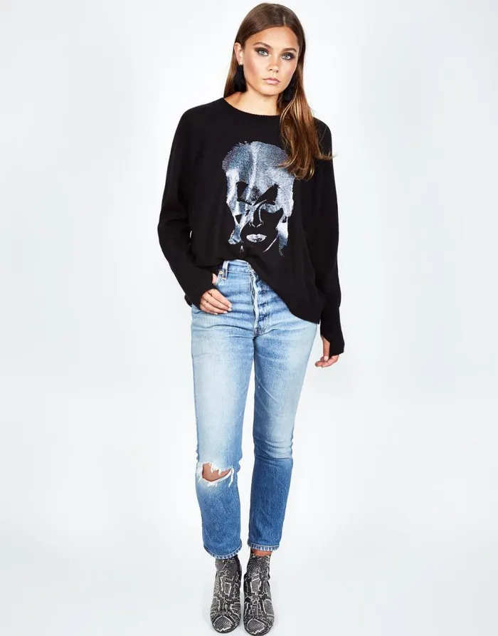 Women039s Ladona Glitter Bowie Black Lauren Moshi Sweaters and Knits