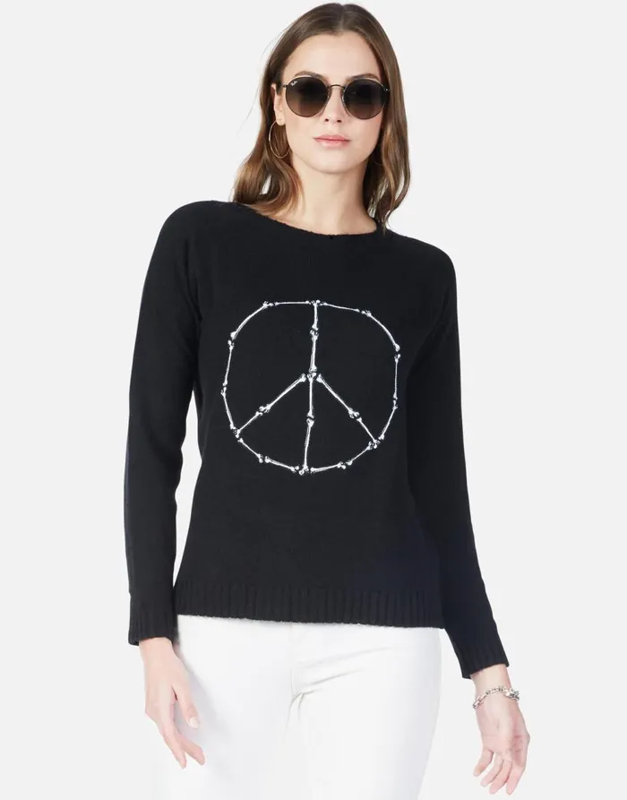 Women039s North Peace Bones Black Lauren Moshi Sweaters and Knits