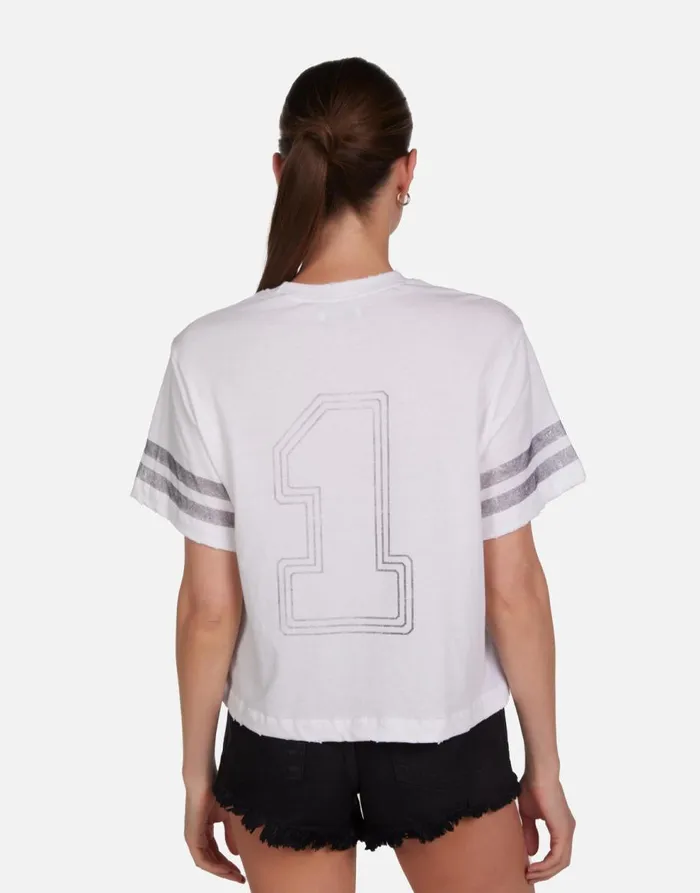 Women039s Rue Vintage Tiger Elements White Lauren Moshi Short Sleeve