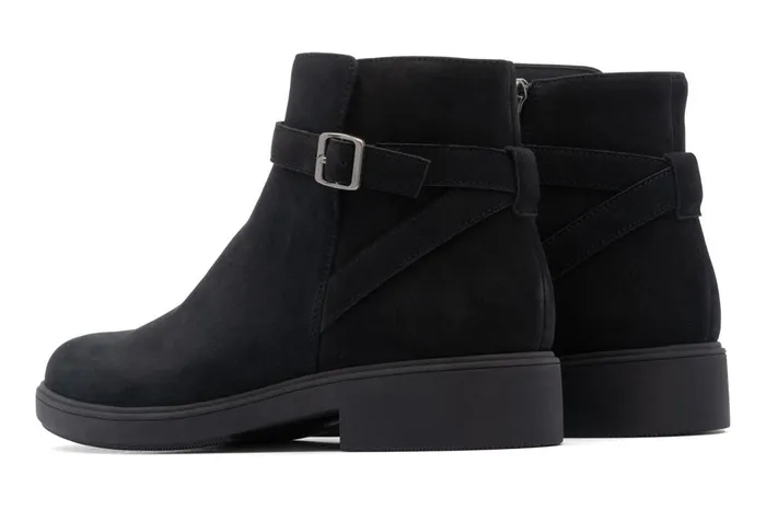 Women ABEO Footwear Boots Compass Buckle Black Nubuck