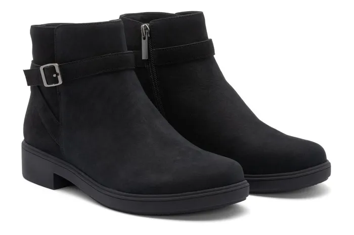 Women ABEO Footwear Boots Compass Buckle Black Nubuck